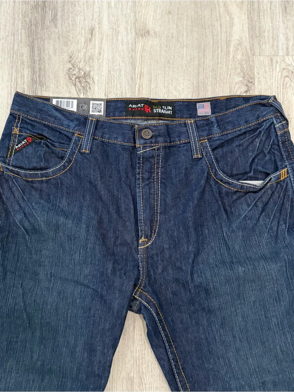 Ariat FR M5 Slim Straight Jeans 38x32 CAT 2 Flame Resistant Work Pants Dark New